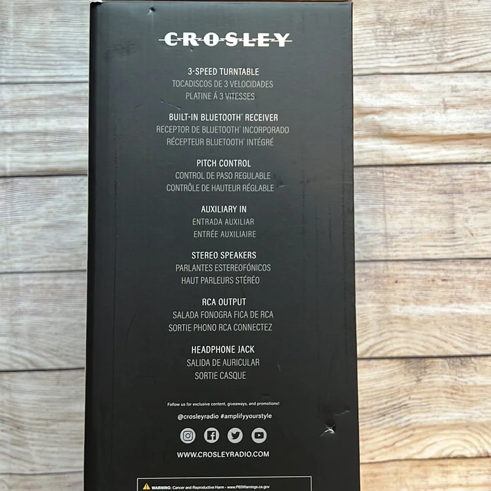 💞 Black Crosley Cruiser Plus Portable Turntable - Picture 3 of 4